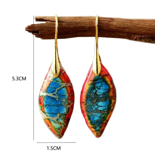 Brinco Gota em Jaspe Imperial