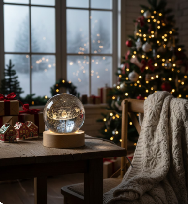 Luminária Esfera de Cristal 3D